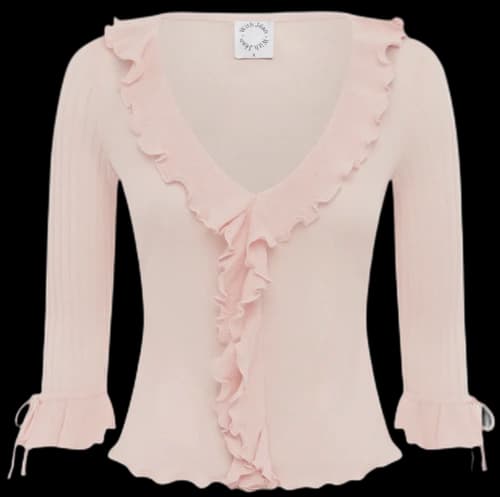 Blush ruffle cardigan