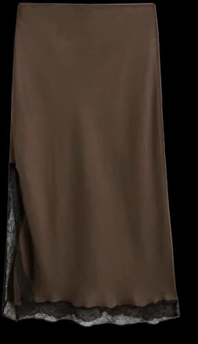 Satin midi skirt